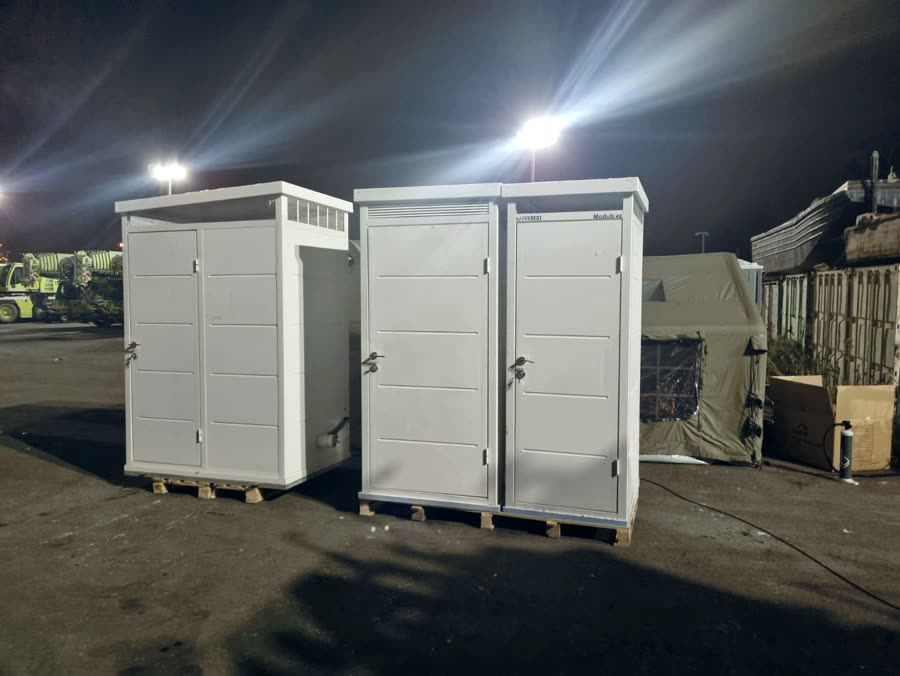 Deployed mobile sanitation units