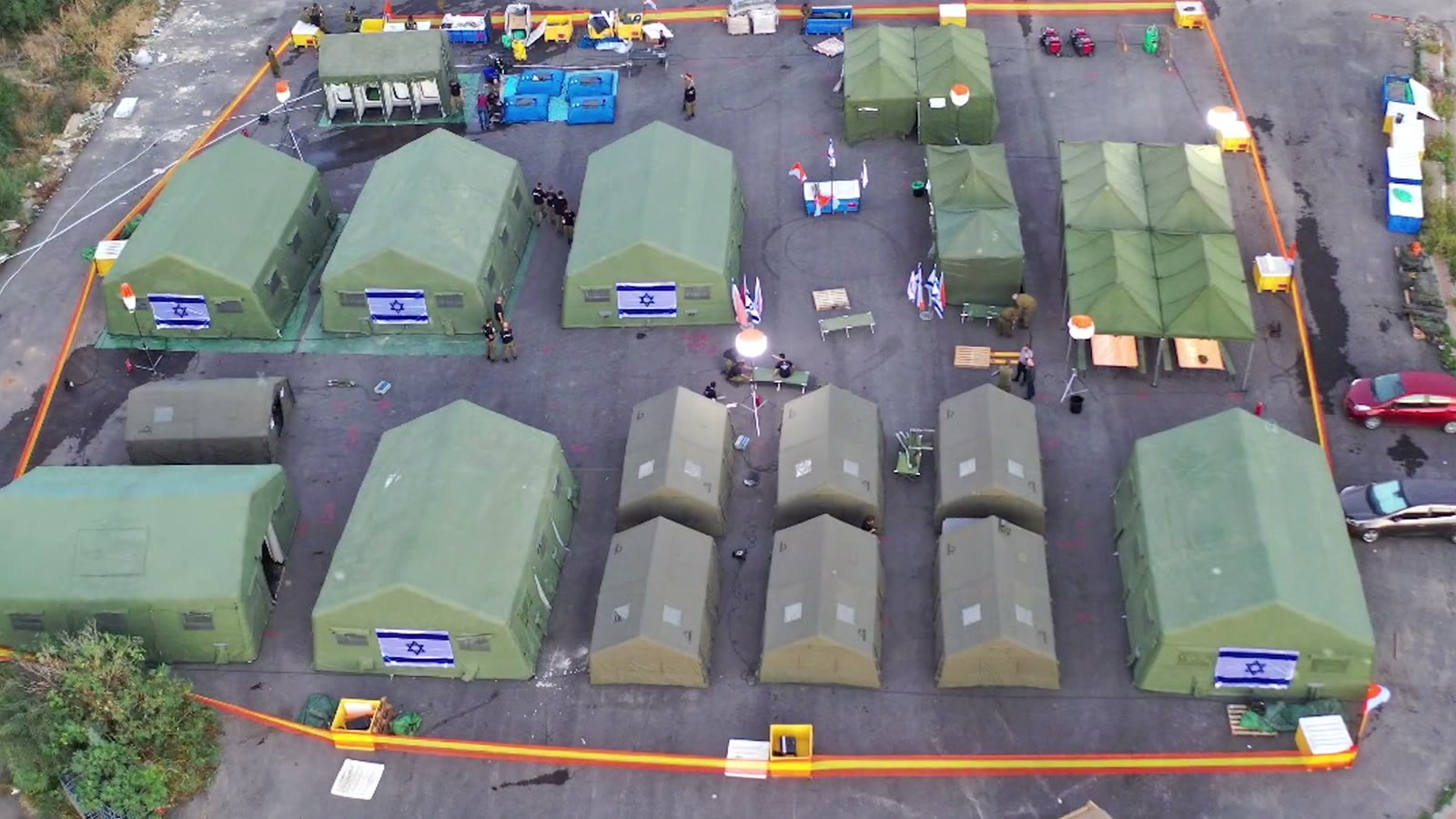 Aerial view of a large-scale field deployment